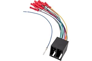RED WOLF Car Radio 16 Pin ISO Wire Harness For Semi Truck Freightliner International Peterbilt Volvo Mack Kenworth Install Aftermarket Stereo for JVC Pioneer Kenwood Sony Android w/Wire Connector Butt