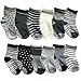 12 Pairs Non Skid Ankle Cotton Socks Baby Walker Boys Girls Toddler Anti Slip Stretch Knit Stripes Star Footsocks Sneakers Crew Socks With Grip For 16-36 Months Baby