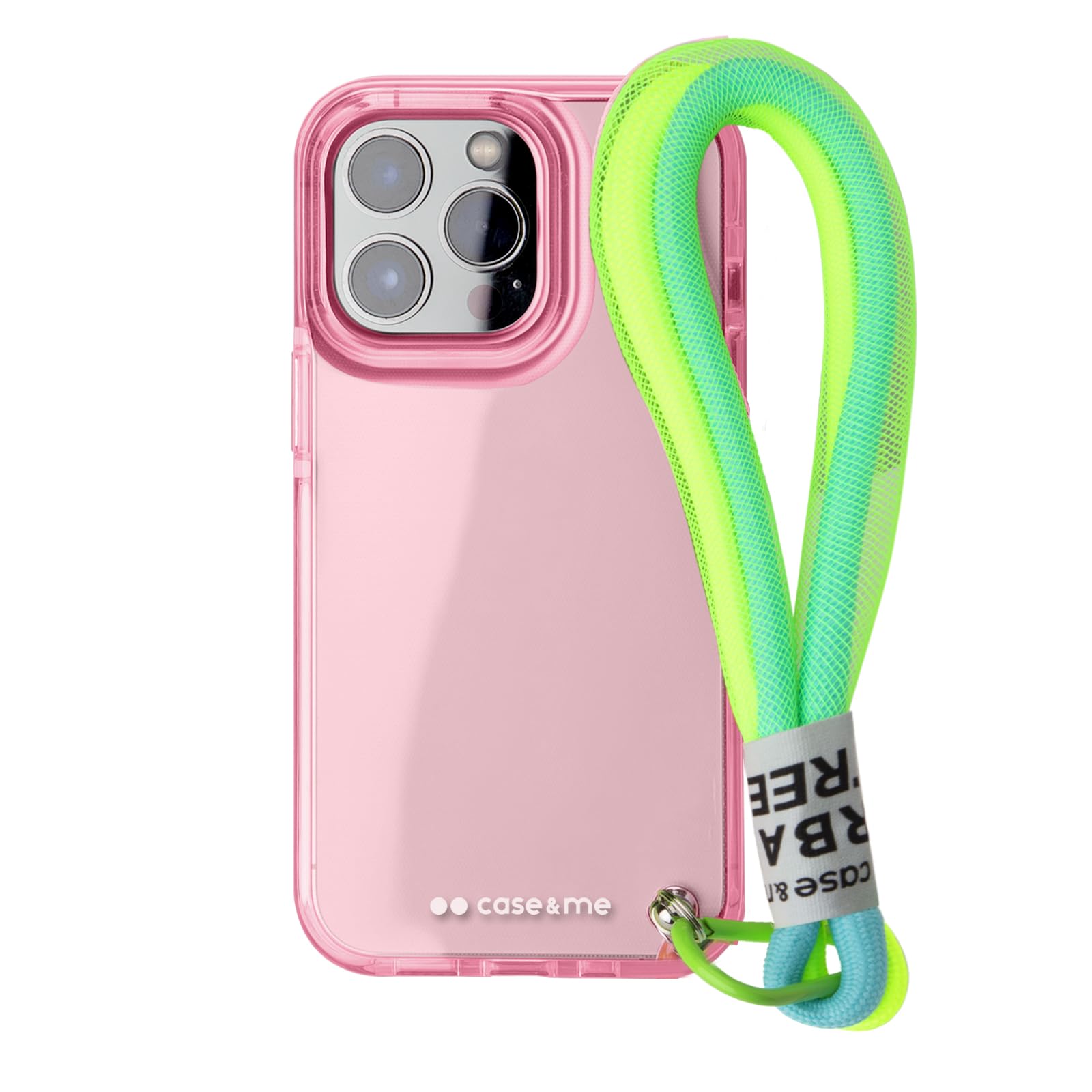 case&me Urban Street Cover con Laccetto per iPhone 11 Pro, Laccio Multiuso Rimovibile, Cover Trasparente Rosa