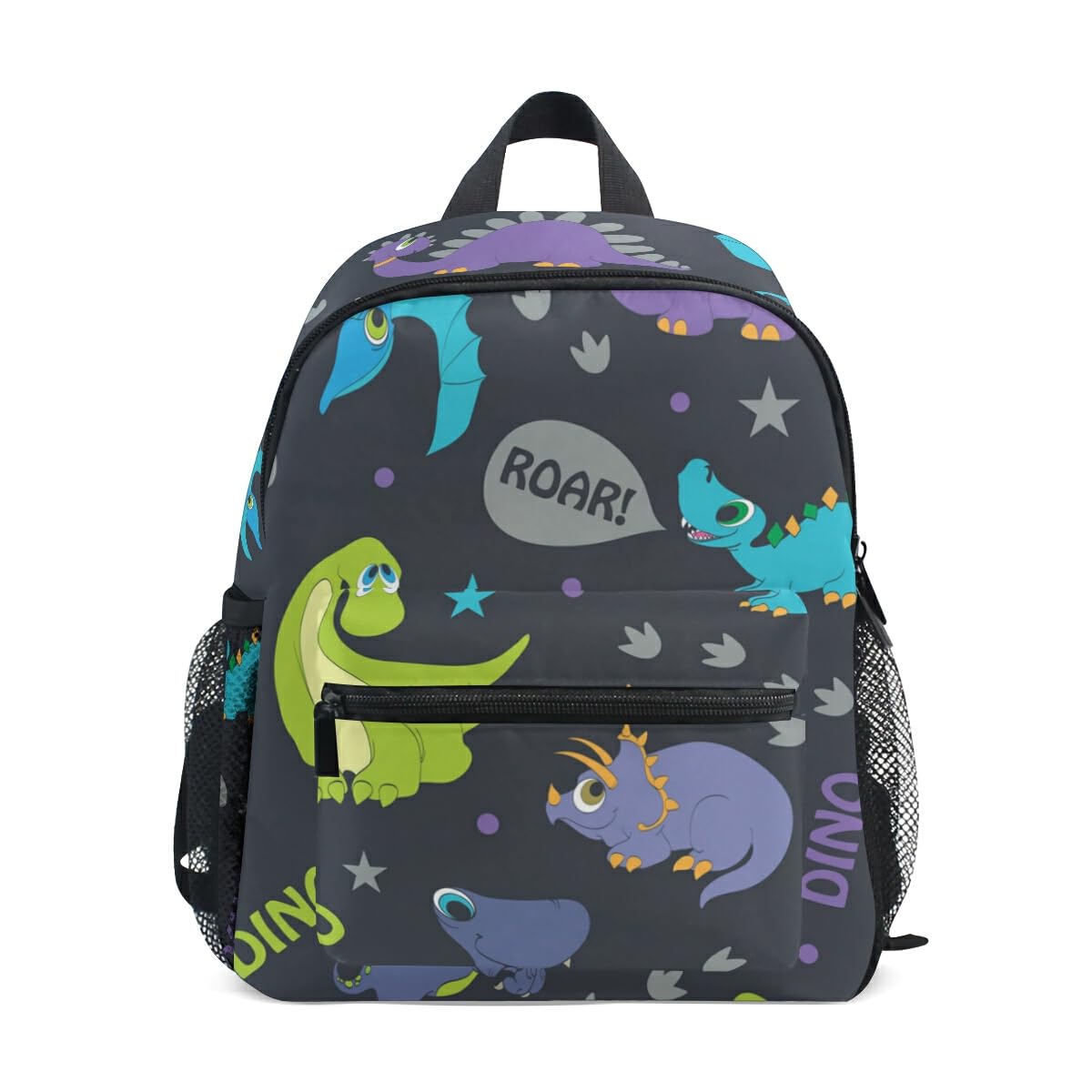 Kids School Backpack with Chest Strap,Cartoon Cute Dinosaur-Roar Students Childrens Book Bag for Boys Girls