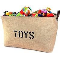 OrganizerLogic Burlap Storage Organizer Basket - Heavy Duty Storage Basket - Perfect Storage Jute Basket for Laundry, Shoes and Kids Toys Storage bin - Storage Baskets Measure 22" x 15" x 14" X Large