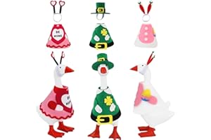 YGEINIT 6 PCS 7 Inch Desk Goose Outfits, Valentine's Day, Easter and St. Patrick's Day Desk Goose Costumes Accessories, Spring Holiday Decor for Magnetic Desktop Goose Statues Office and Home Table