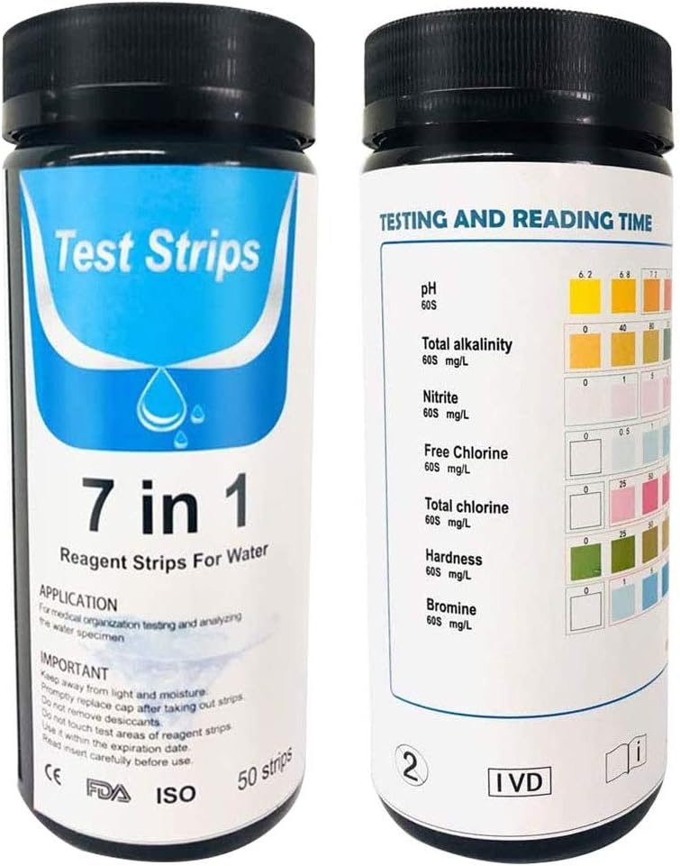 panthem Pool Test Strips, 50 Pcs 7 in 1 Dip Test Strips, Hot Tub PH