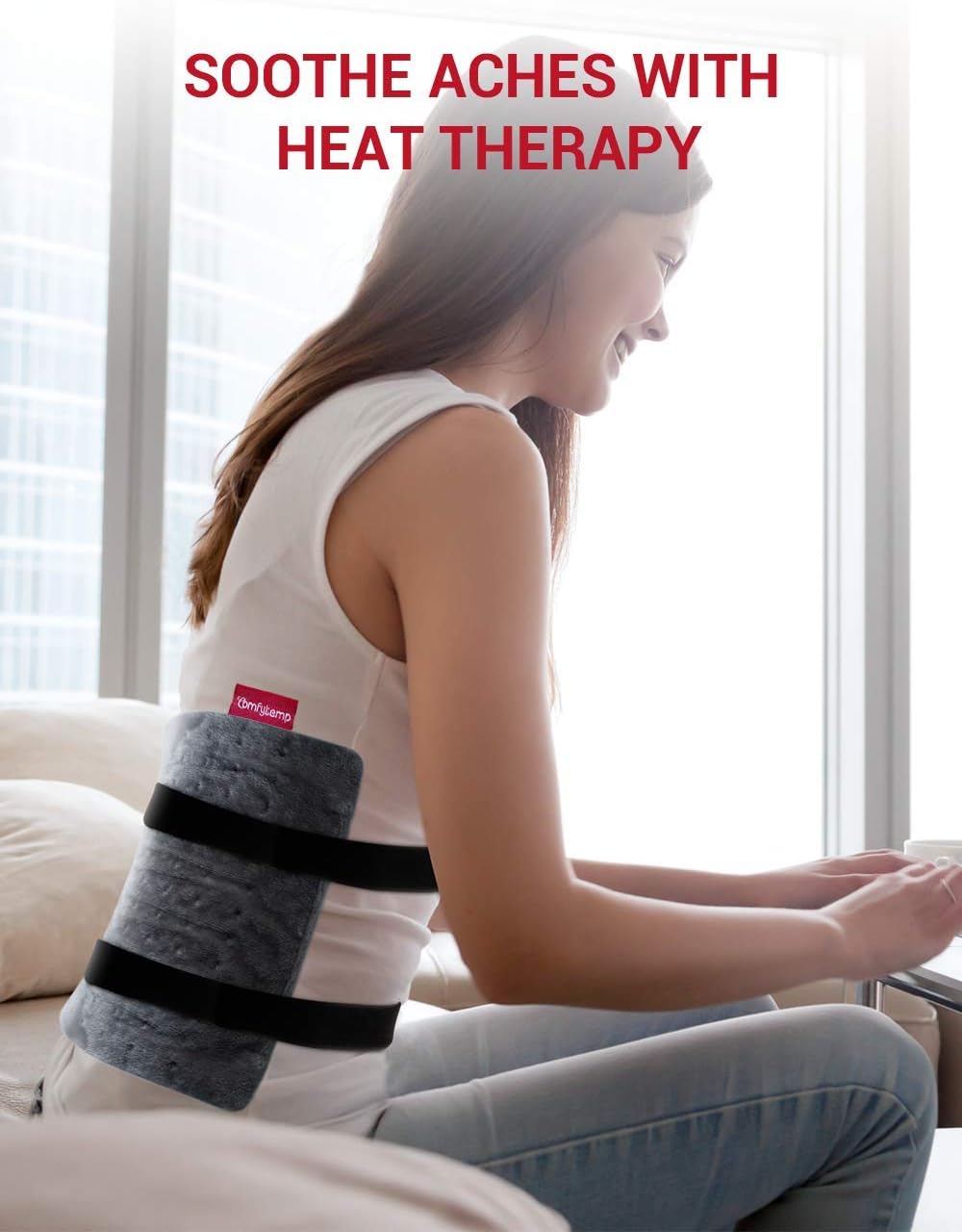 Heating Pad, Comfytemp 12 x 15 Inch Electric Heating Pad for Cramps with Straps, Soft Flannel, 3 Temperature Settings, Auto Shut Off, Moist Small Heat Wrap for Shoulders, Legs, Waist, Back Pain Relief: Health & Personal Care