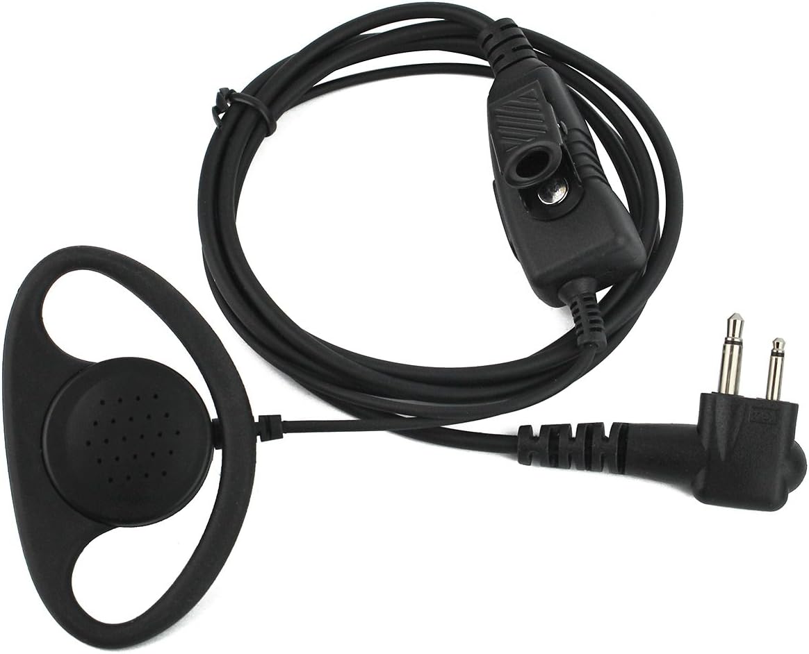 Retevis Walkie Talkie Earpiece 2 Pin D Shape Soft Radio Headset Radio Earpiece Compatible with Motorola DP1400 CP040 CP150 GP68 GP88 GP300 GP2000 CT150 HYT TC-500 TC-600 TC-610 Two Way Radio(1 Pcs)