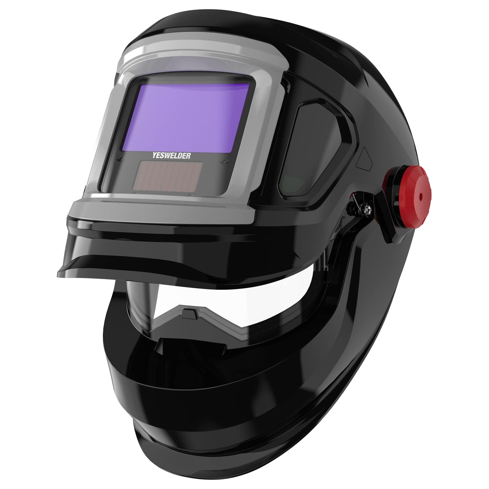 YESWELDER Flip-up Auto Darkening Welding Helmet with Large view, Digital Welding Lens, 1/1/1/1 True Color 4 Arc Sensor Wide Shade 4/5-9/9-13 Welder Mask for TIG, MIG, ARC, CUT and GRIND