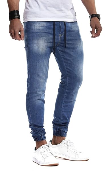 LEIF NELSON Herren Jeans Hose Slim Fit | Denim Blaue graue Lange Jeanshose für Männer | Coole Jungen weiße Stretch Freizeitho