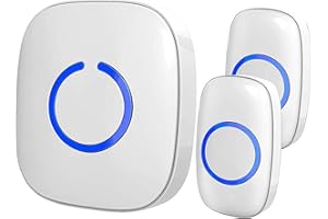 SadoTech Wireless Doorbells for Home, Apartments, Businesses, Classrooms, etc. - 2 Door Bell Ringer & 1 Plug-In Chime Receiver, Battery Operated, Easy-to-Use, Wireless Doorbell w/LED Flash, White
