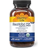 Country Life RealFood Organics for Men – 60 Tablets | 1,300mg Organic Fermented Whole Foods, 7-Mushroom Superfood & Aloe – Certified Gluten-Free, Vegan & USDA Organic Multivitamin