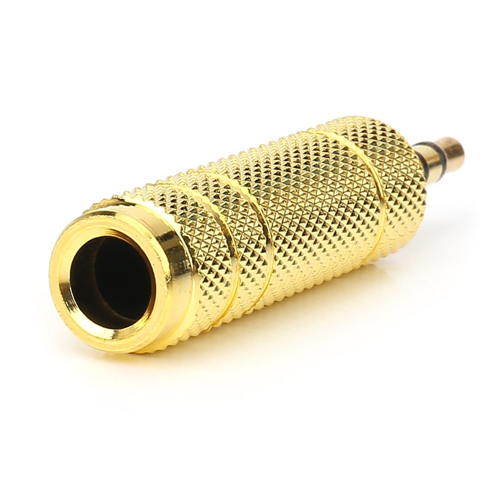 Adattatore Audio Da 6,35 Mm Maschio A 3,5 Mm Femmina - Placcato Oro - Confezione Da 10 Pezzi - Per Microfono E Cuffie