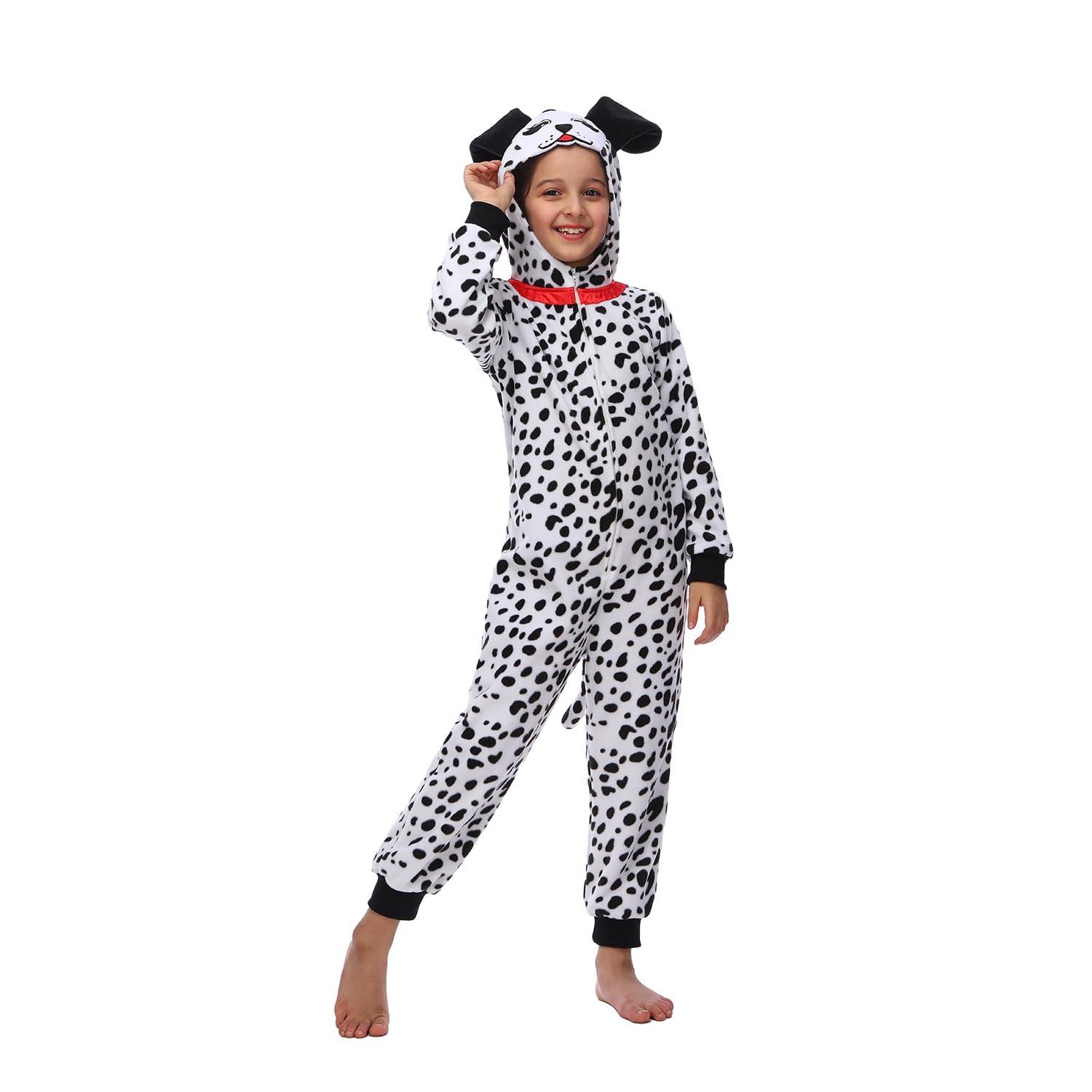 Sincere Party Dalmatians Onesie Costume for Kids,Made of Fleece Spotted Dog Onesie Dress Up Costume 2XL(12-14) — image 1