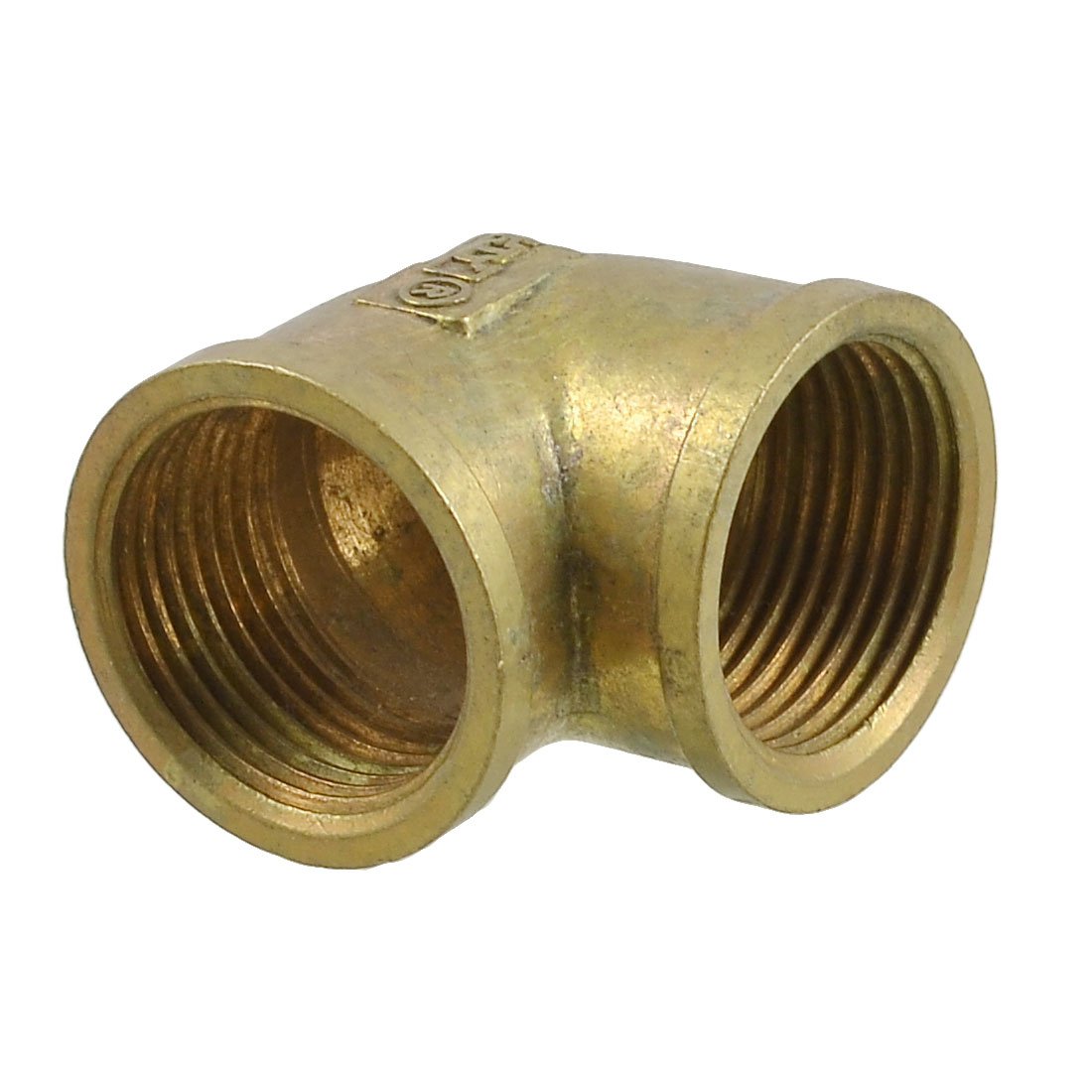 Sourcingmap Brass 3/4" x 3/4" F/F 90 Degree Equal Female Elbow Water Pipe Coupler Connector