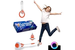 Todos Aman Rocket Flashing LED Ankle Skip Ball Fun Family Jump Exercise Fitness Coordination Balance Extra Energy Burning Great Cool Toy Gift for Ages 5 6 7 8 9 10+