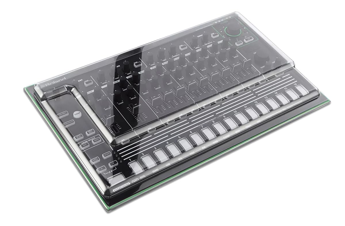 Decksaver Cover for Roland Aira TR-8 - Super-Durable Polycarbonate Protective lid in Smoked Clear Colour, Made in The UK - The Producers' Choice for Unbeatable Protection