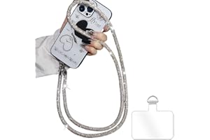 Turkalla Phone Crossbody Lanyard, 120cm Acrylic Beads Phone Strap with Tether Tab,Universal Cell Phone Chain for Most Phones Bag Purse