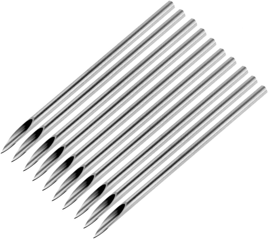10pcs Surgical Steel Tatto Piercing Needles Medical Tattoo Needles For Navel Nose/Lip/Ear Piercing 35g (4.8mm) / Silver