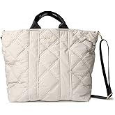 KEDZIE Cloud 9 Quilted Puffer Tote Bag Crossbody Purse for Women - Gray