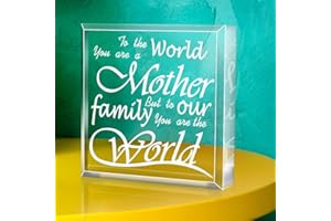SICOHOME Mothers Gifts for Mom,to The World You are a Mother,to Our Family You are The World, Keepsake and Paperweight, from Son Daughter Paperweight