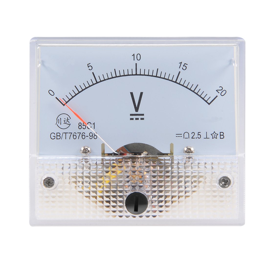 sourcingmap DC 0-20V Analog Panel Voltage Gauge Volt Meter 85C1 2.5% Error Margin White