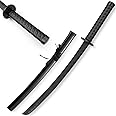 Seenelling Polypropylene Katana Sword with ABS Sheath Black Japanese Training Samurai Sword Katana Training Martial Practice Blunt Longsword for Men Women Cosplay Full Length 80 cm