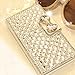 Goodaa Bling Diamond Bowknot Leather Case for Samsung Galaxy S5 Silver / White
