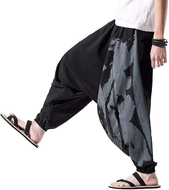 Amazon Kogarasi ワイドパンツ 袴パンツ メンズ サルエルパンツ タイパンツ ゆったり 黒 赤 ロングズボン 大きいサイズ ビッグシルエット エスニック ウエストゴム おしゃれ ロングパンツ 通販