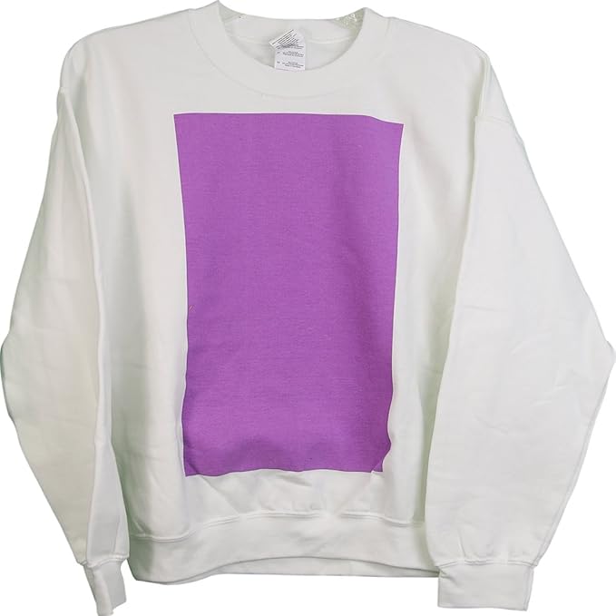 Amazon.com: Novelty Purple Rectangle Adult Crew Neck White Sweatshirt Medium: Clothing