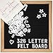Livia Home Letter Board with Stand - Black Felt Sign with 326 White Plastic Changeable Characters - Wooden 10 x 10 inch Square Solid Oak Frame - 7x5 inch Canvas Bag - Desktop Display