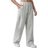 RoseSeek Women's Elastic Drawstring Waisted Sweatpants Casual Wide Leg Pants Fall Outfits