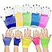Toy Cubby Funky Retro Style Colorful Fishnet Wrist Gloves - 6 Pieces