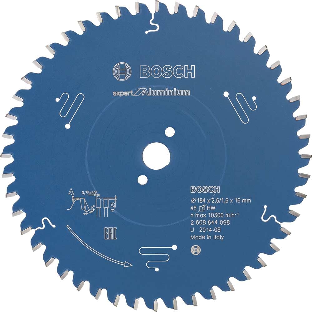Bosch 2608644098 EXALH 48 Tooth Top Precision Circular Saw Blade, 0 V, Blue