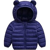 XMWEALTHY Baby Boys Girls Winter Coats Toddler Bear Hoods Down Jacket Infant Kids Light Puffer Padded Outwear 6M-3T