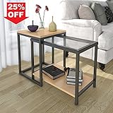 Lifewit 2-piece Side Table Nesting Table Accent Table Set, Combination Extension Slide End Sofa Table