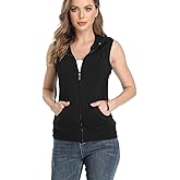 Dilgul Women's Sleeveless Hoodies Zip Up Hooded Vest Casual Sweatshirt with Kanga Pocket