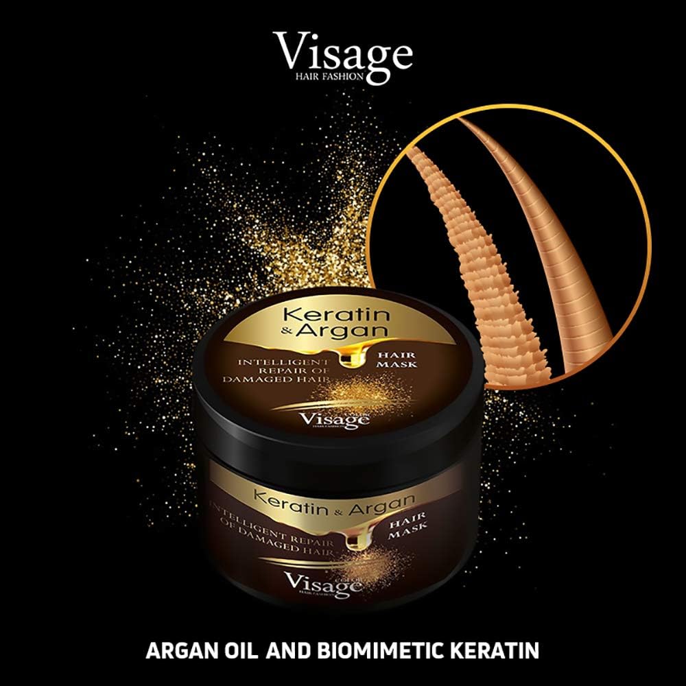 Visage Professional Hair Mask Argan Oil & Keratin, 500 ml (Pack of 1) - Image 5