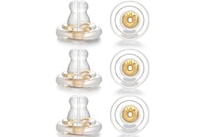 MOCONAR Earring Backs, Silver Silicone Earring Backs Replacements for Studs/Droopy Ears, Hypoallergenice Secure No-Irritate Earring Backs for Adults (Gold)