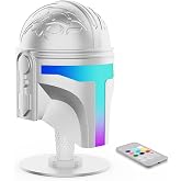 PXXGOGO Wars Helmet Night Light, Hand-Polished Metal Mood Light with Remote | Color Changing Decor, Rechargeable collection for Desks Shelves Nightstands Game Rooms, Cute Gifts.