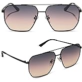 DIFF Berkely Oversized Navigator Sunglasses for Women | UV400 Protection | Modern Metal Frames