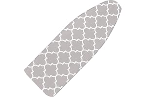 Memeaty Ironing Board Cover and Pad 18x49 Inch Ironing Board Cover with 6mm Thick Padding Scorch and Stain Resistant Cotton Ironing Covers with Elastic Edge and Hook and Loop Fasteners