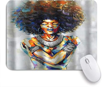 Amazon Kapanouマウスパッド アフリカ系アメリカ人のアフロ女性黒アート絵画プリントビーチ ゲーミング オフィス おしゃれ 良い 滑り止めゴム底 ゲーミングなど適用 マウス 用ノートブックコンピュータマウスマット Kapanou マウスパッド 通販