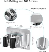 homeasy Mop Broom Holder 4 Pcs Stainless Steel Self Adhesive Wall Mount view 5