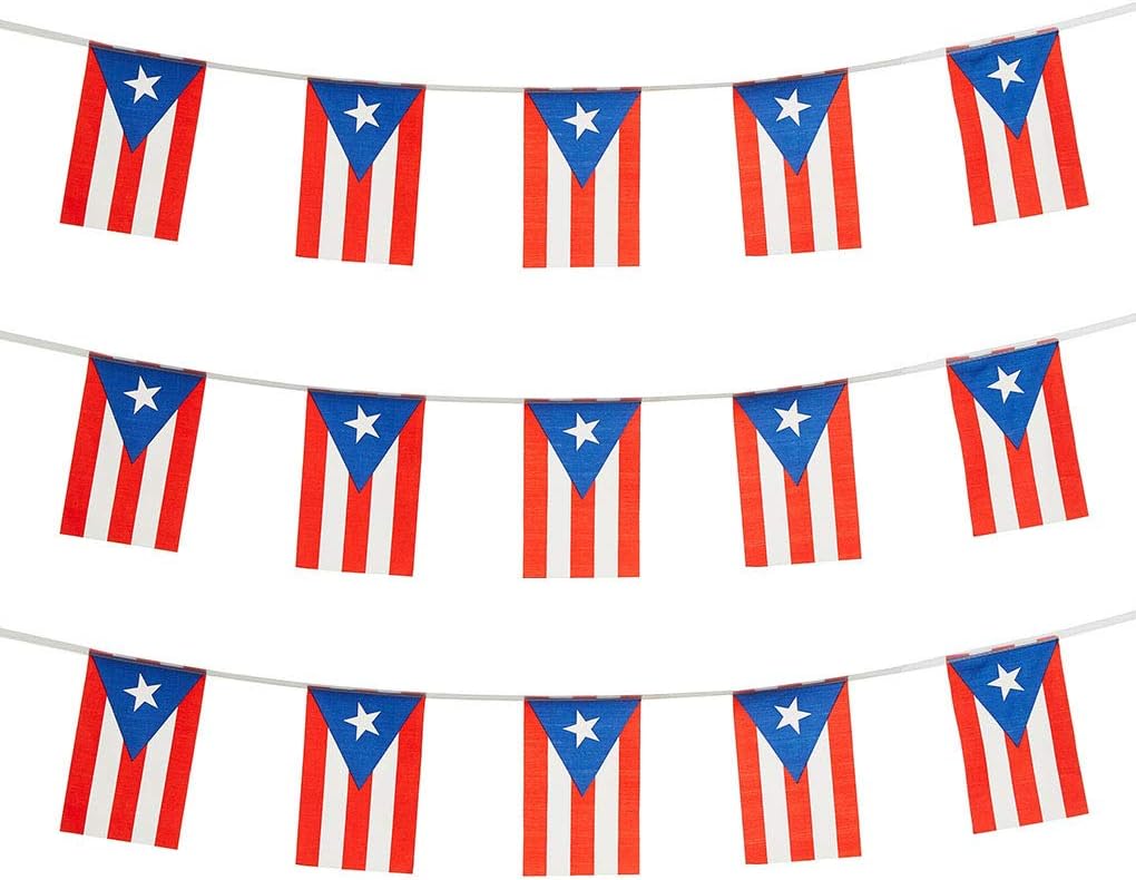 Flags - Puerto Rico Flags Puerto Rican Small String Mini Flag Pennant Banner Decorations