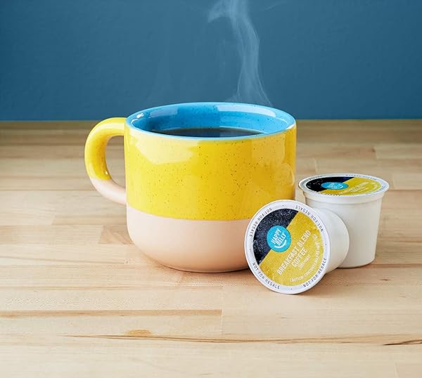 AMAZON BRAND – HAPPY BELLY LIGHT ROAST COFFEE PODS, BREAKFAST BLEND, COMPATIBLE WITH KEURIG 2.0 K-CUP BREWERS, 24 COUNT