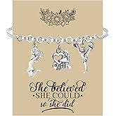 Lywjyb Birdgot Cheer Charm Bracelet Cheerleader Jewelry Cheer Gift Cheerleading Coach Gift (cheer br card)