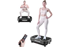 DAMKEE Vibration Plate Exercise Machine, 9 Modes Vibrating Platform for Lymphatic Drainage, 3D Upgraded Vibrated Plates for Weight Loss, Home Full Body Workout Equipment for Fitness