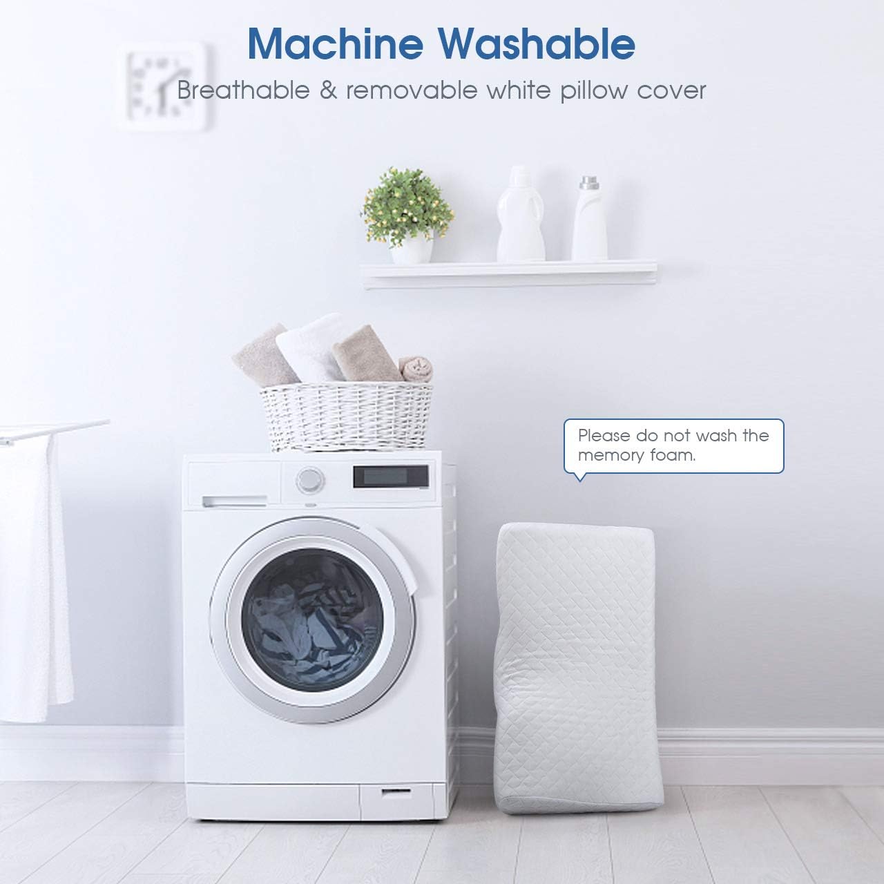 HOKEKI Contour Memory Foam Pillow Neck Pain Support, Neck Pillows for Pain Relief Sleeping, Ergonomic Cervical Pillow, Sutera Sleep Orthopedic Pillow with Pillowcase for Side, Back, Stomach Sleepers: Home & Kitchen