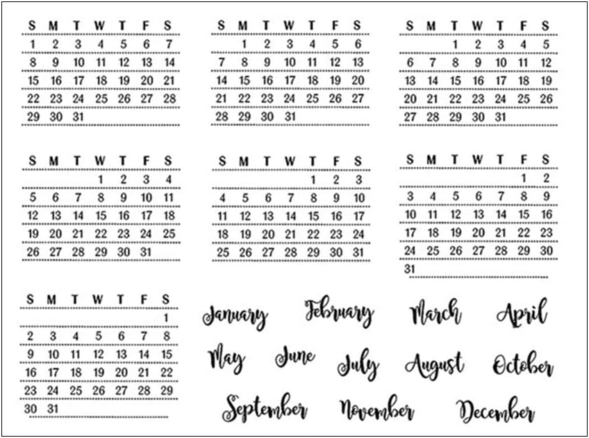 Itlovely Week and Month Style Calendar DIY Silicone Clear Stamp Cling Seal Scrapbook Embossing Album Decor