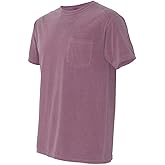 Comfort Colors Men's Adult Short Sleeve Pocket Tee, Style 6030 (Large, Berry)