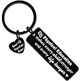 LLAFY PE Teacher Gifts Appreciation Gift for Physical Education Teachers Thank You Keychain for Gym Teachers PE Teacher Birthday Gifts