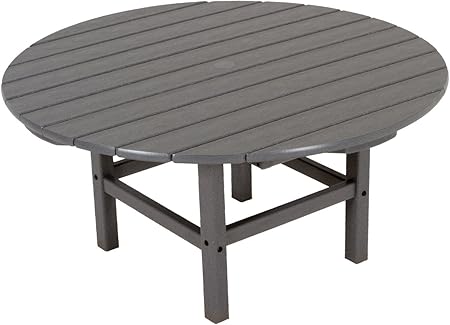 Amazon Com Polywood Rct38gy Round 38 Conversation Table Slate